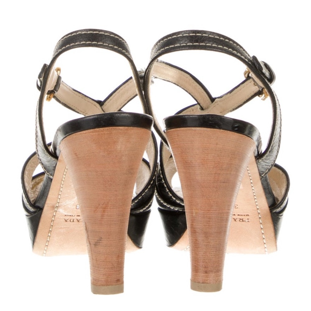 Prada Sport Leather Platform Sandals Size 8/38 - Picture 4 of 5